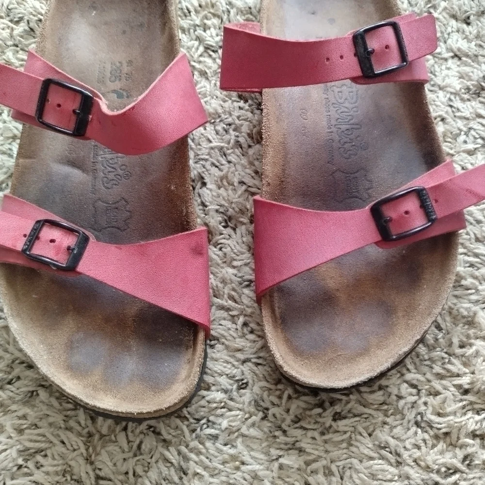 Birkenstock Sydney 2 strap red/pink sandals women's Sz 11